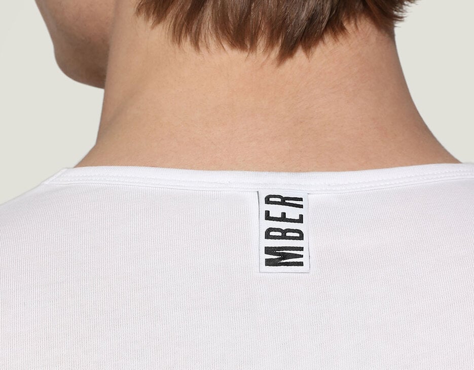 Men's round neck undershirt, WHITE Men's round neck undershirt, WHITE, hi-res-1