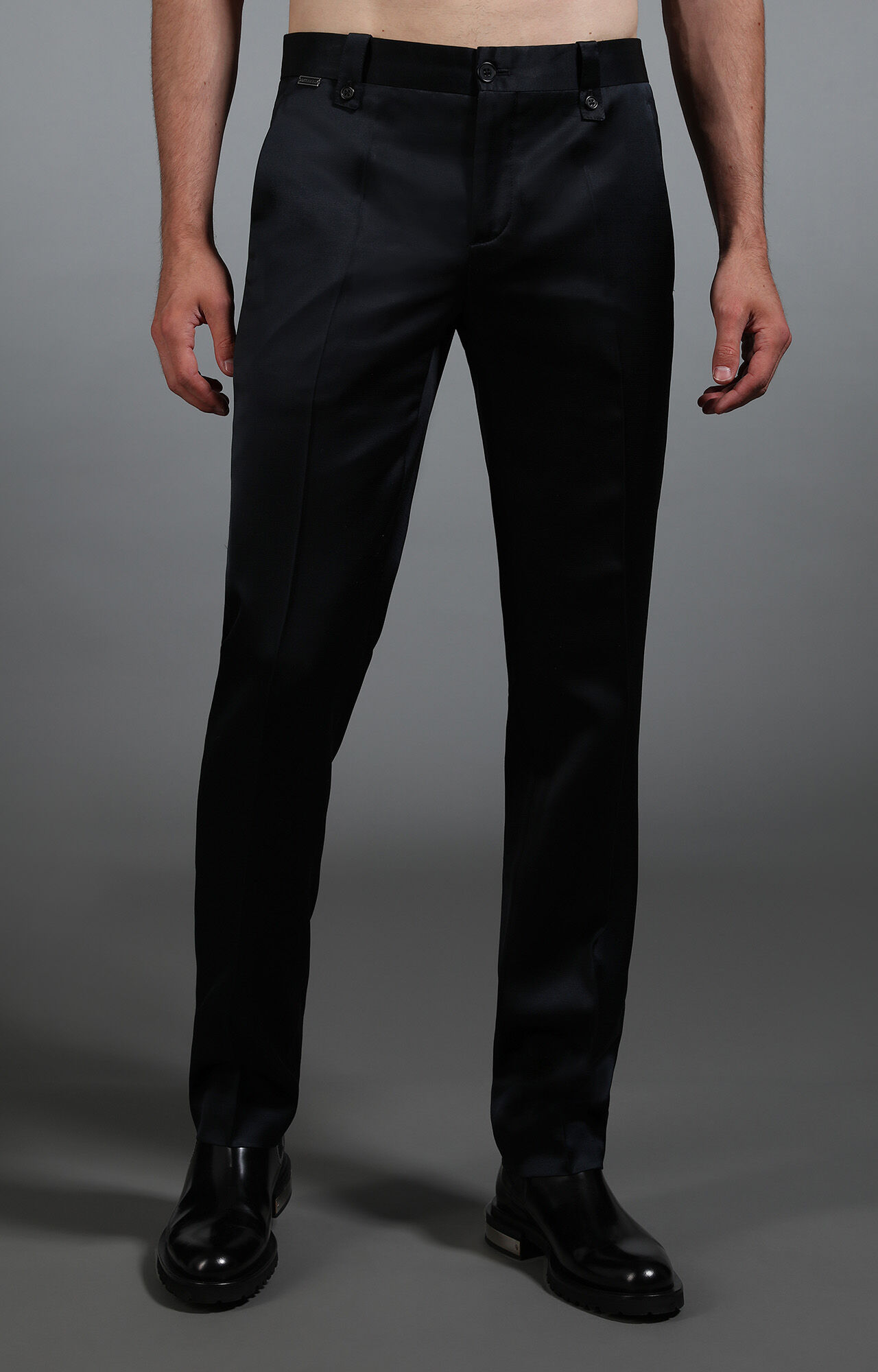Blue Men's navy satin trousers | Bikkembergs