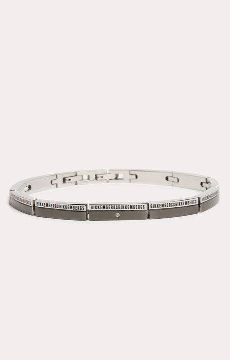 bikkembergs Men's Black thin bracelet in stainless steel