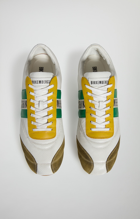 Men&rsquo;s Soccer sneakers with used finish, PALUDE/YELLOW, hi-res-1