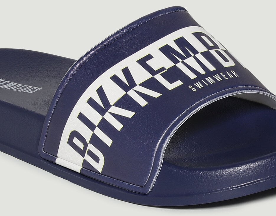 MEN'S POOL SLIDERS WITH DOUBLE TAPE, NAVY MEN'S POOL SLIDERS WITH DOUBLE TAPE, NAVY, hi-res-1