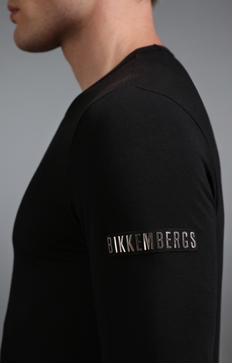 Men's black long sleeve t-shirt, BLACK, hi-res-1