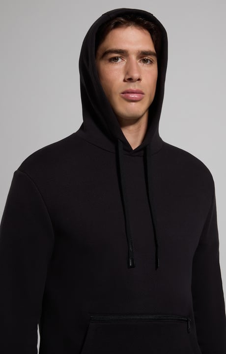 Men's sweatshirt with maxi zip pocket, BLACK, hi-res-1