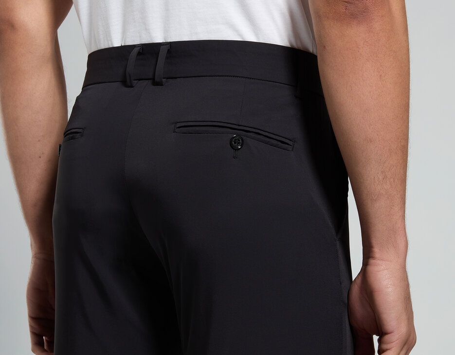Creaseless men's travel pants - slim fit, BLACK Creaseless men's travel pants - slim fit, BLACK, hi-res-1