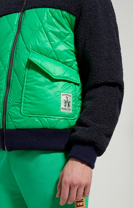 Men's sherpa bomber , BLUE GRAPHITE/BRIGHT GREEN, hi-res-1