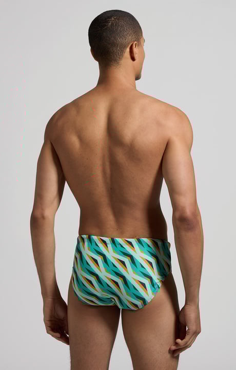 Optical print men's swim briefs, MULTICOLOR Optical print men's swim briefs, MULTICOLOR, hi-res-1