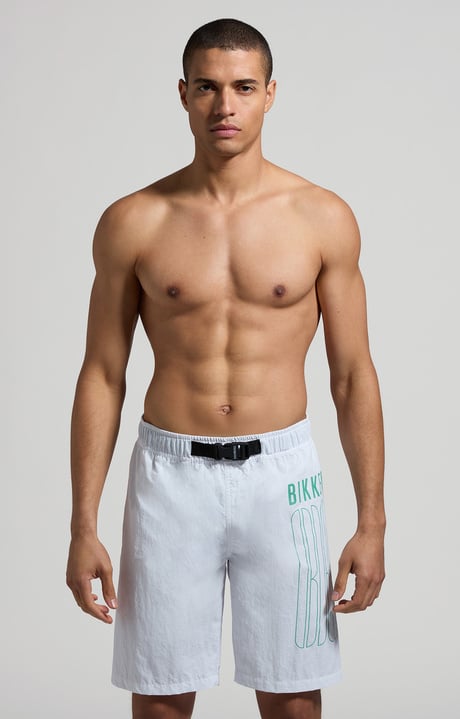 Men's long boardshorts, WHITE Men's long boardshorts, WHITE, hi-res-1