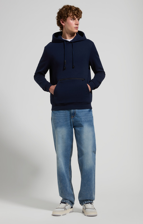 Felpa da uomo maxi tasca zip, BLACK IRIS, hi-res-1