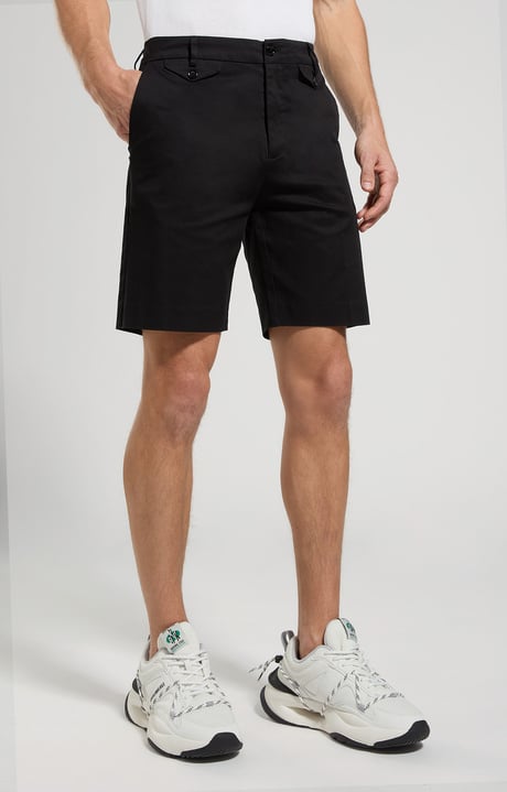 Stretch cotton men's shorts, ANTHRACITE, hi-res-1