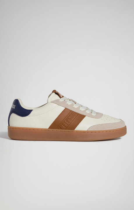 Men's Recoba M nappa leather and suede sneakers, IVORY, hi-res-1