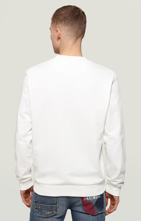 Men's sweatshirt in organic cotton, WHITE, hi-res-1