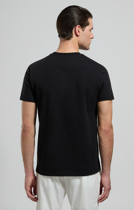 Piquet cotton men's T-shirt, BLACK Piquet cotton men's T-shirt, BLACK, hi-res-1