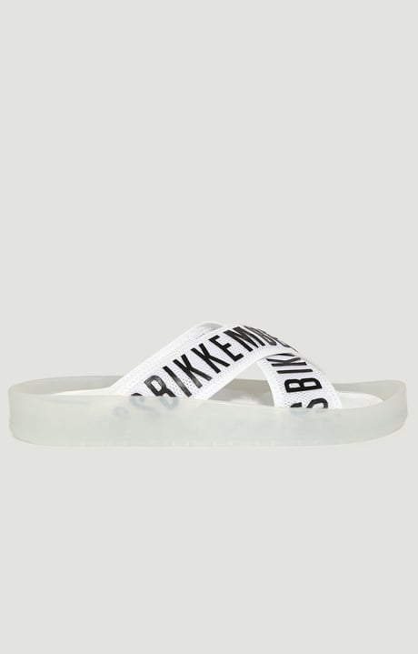 Women's sandals with criss-cross bands, WHITE Women's sandals with criss-cross bands, WHITE, hi-res-1