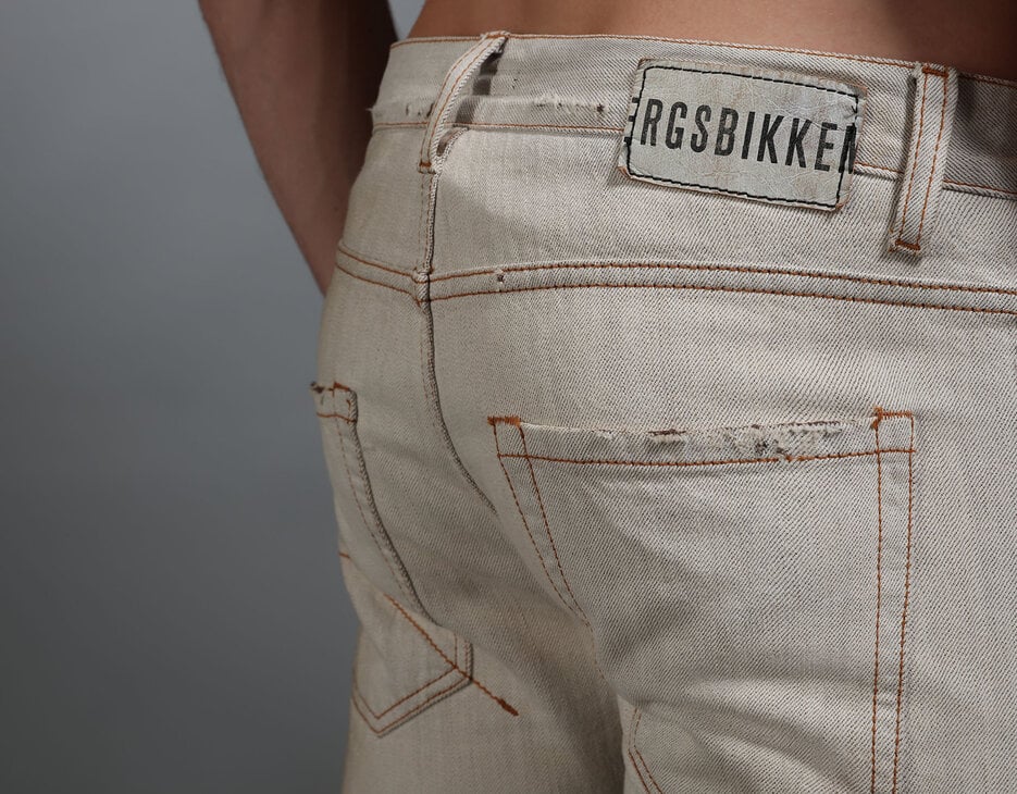 Men's 5-pocket slim fit jeans, BEIGE Men's 5-pocket slim fit jeans, BEIGE, hi-res-1