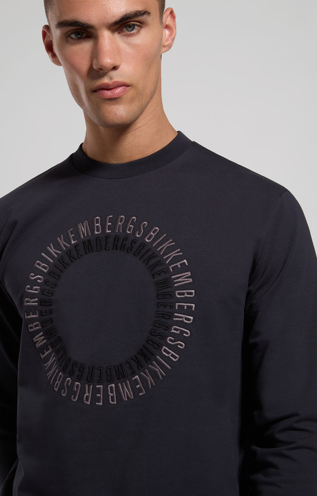 Men's round neck sweatshirt, PIRATE BLACK Men's round neck sweatshirt, PIRATE BLACK, hi-res-1