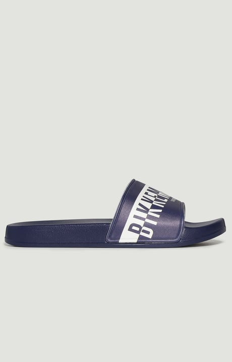 MEN'S POOL SLIDERS WITH DOUBLE TAPE, NAVY MEN'S POOL SLIDERS WITH DOUBLE TAPE, NAVY, hi-res-1