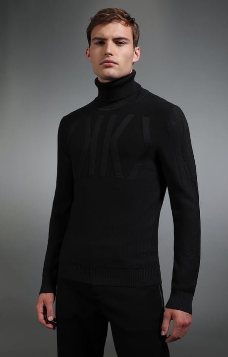 Men's dark grey turtleneck sweater, GREY, hi-res-1