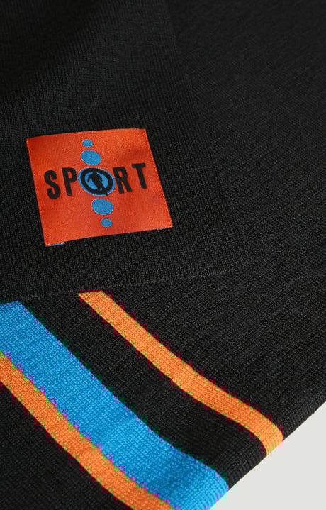 Scarf with patch 35x180 cm, BLACK Scarf with patch 35x180 cm, BLACK, hi-res-1