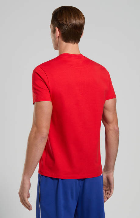 Men's soccer print T-shirt - slim fit, POMPEIAN RED Men's soccer print T-shirt - slim fit, POMPEIAN RED, hi-res-1