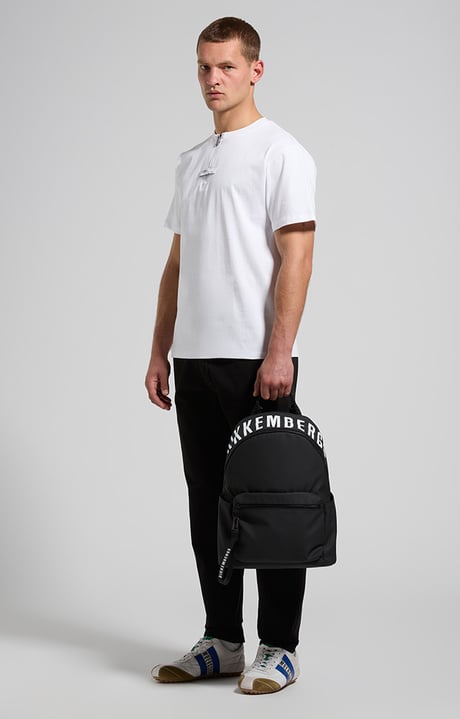 Men's barrel-leg pants, BLACK, hi-res-1