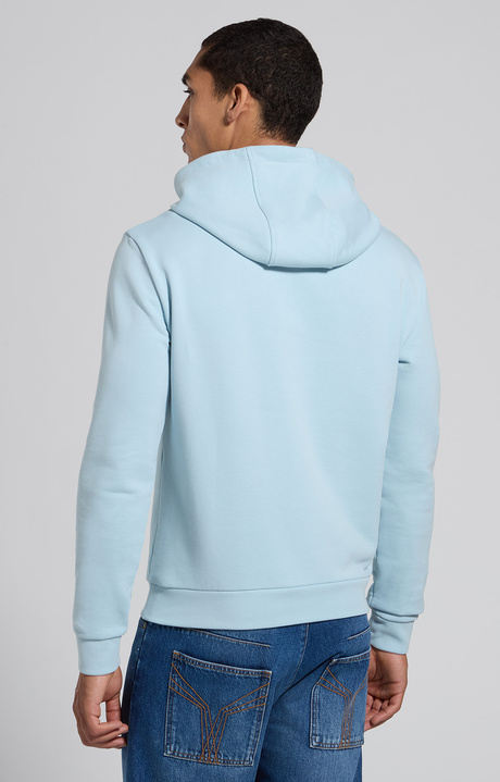Men's light blue hoodie with embroidered logo, STERLING BLUE, hi-res-1