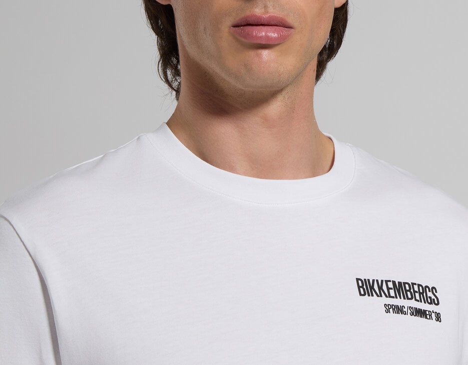 Men’s T-shirt with front and back prints, WHITE Men’s T-shirt with front and back prints, WHITE, hi-res-1