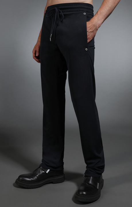 Men's navy blue jogging trousers, NAVY, hi-res-1