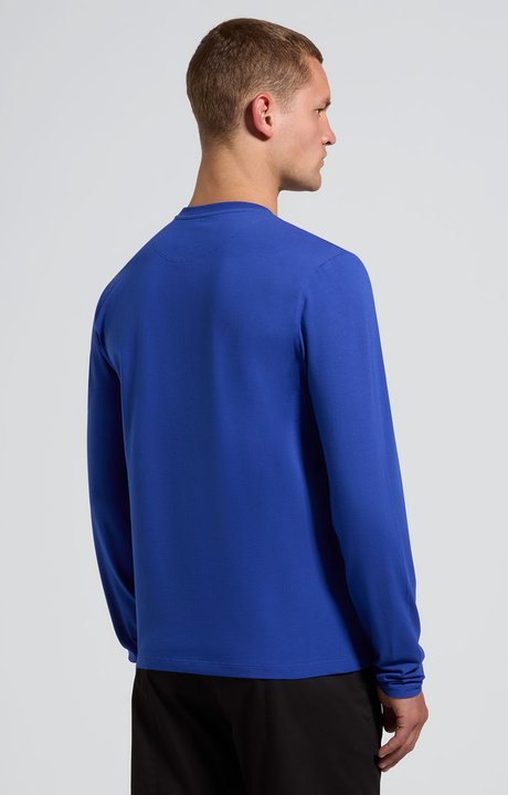 Long-sleeve men's T-shirt - slim fit, MAZARINE BLUE, hi-res-1
