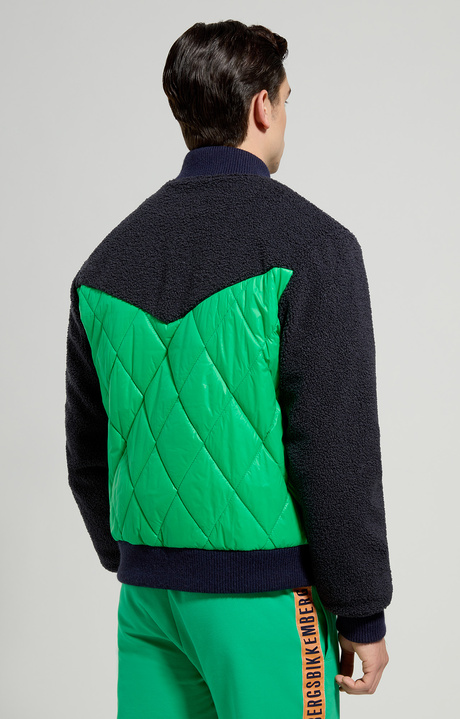 Men's sherpa bomber , BLUE GRAPHITE/BRIGHT GREEN, hi-res-1