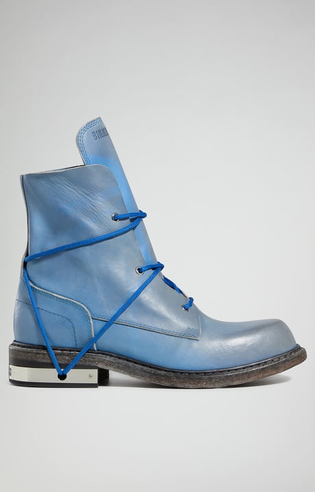 Met hole men's lace up boots, COBALTO Met hole men's lace up boots, COBALTO, hi-res-1