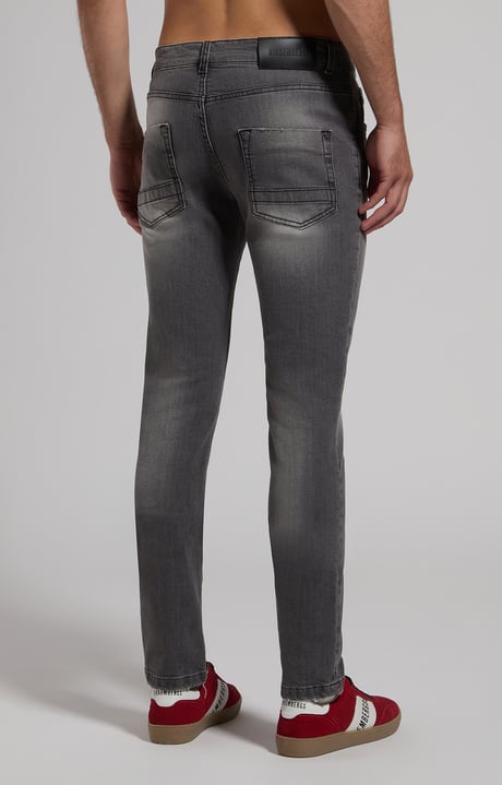 Men's slim-fit stretch jeans, L14 BLACK DENIM, hi-res-1
