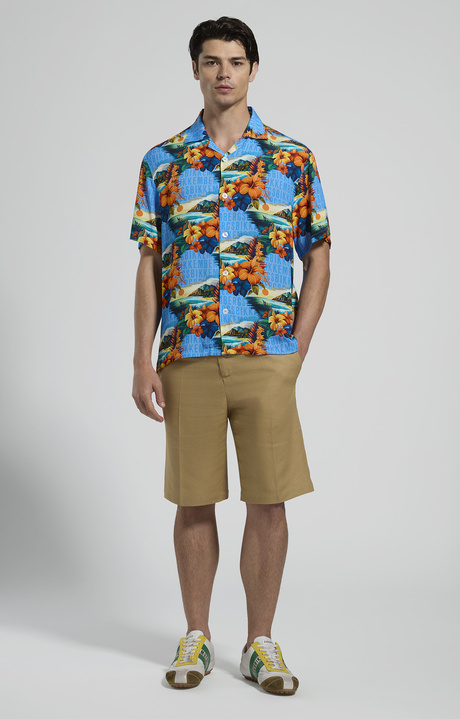 Men's linen and viscose shorts, SILVER FERN, hi-res-1
