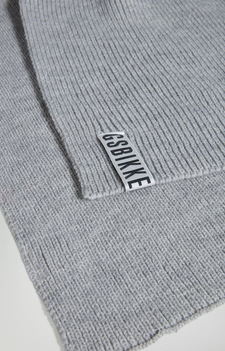 Men's scarf with tape detail, GREY Men's scarf with tape detail, GREY, hi-res-1