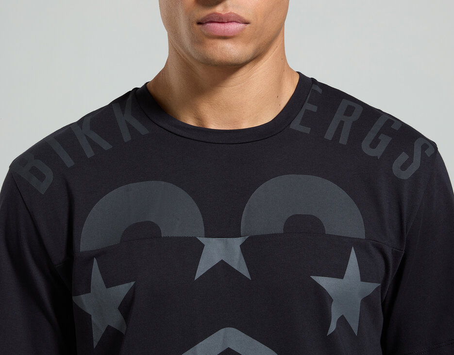Men's T-shirt with intarsia, ANTHRACITE Men's T-shirt with intarsia, ANTHRACITE, hi-res-1