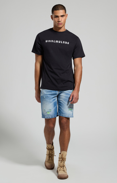 T-shirt uomo logo spezzato, BLACK, hi-res-1