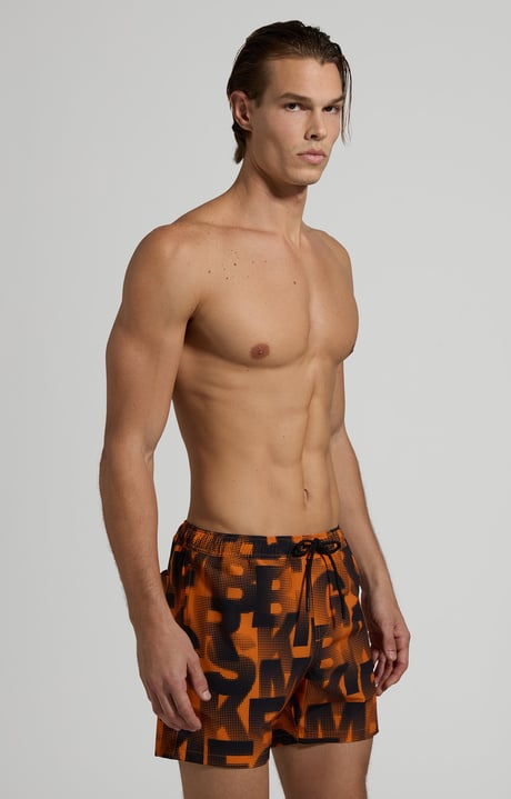 Men's camouflage swim trunks, ORANGE Men's camouflage swim trunks, ORANGE, hi-res-1