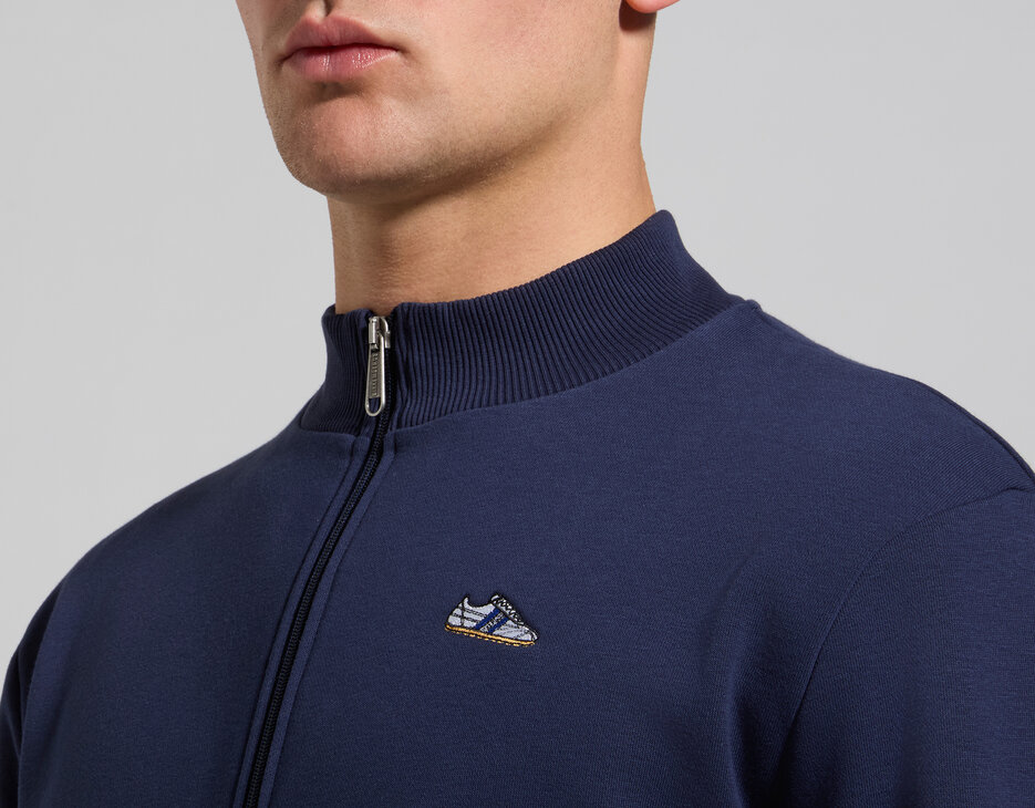 Men&rsquo;s sweatshirt with embroidered flap, BLACK IRIS, hi-res-1