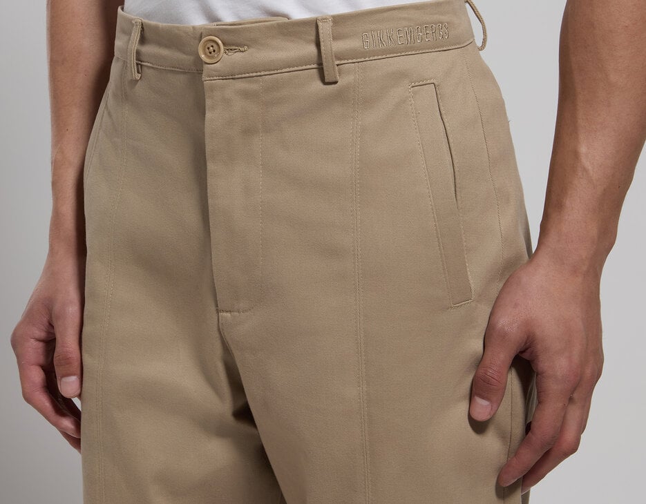 Men’s trousers with embroidery, SILVER BIRCH Men’s trousers with embroidery, SILVER BIRCH, hi-res-1