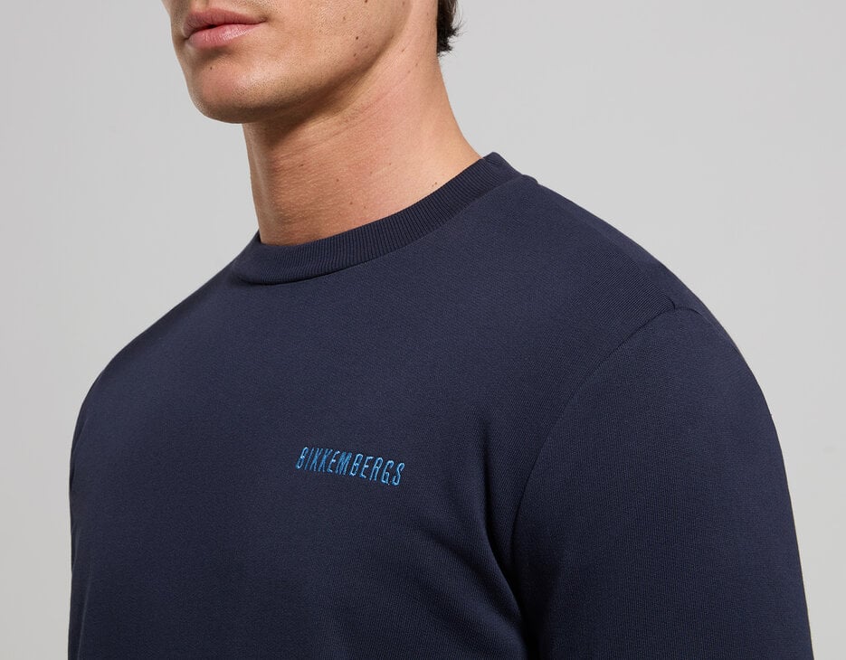 Men's sweatshirt with contrast intarsia, DRESS BLUES Men's sweatshirt with contrast intarsia, DRESS BLUES, hi-res-1