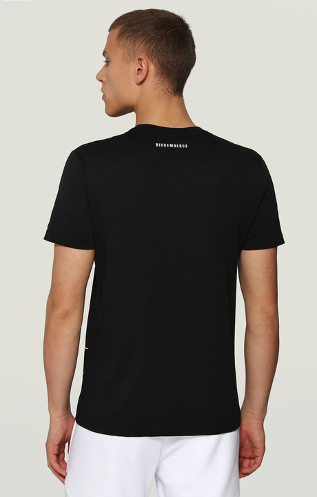 Men's T-shirt with hexagon print, BLACK Men's T-shirt with hexagon print, BLACK, hi-res-1