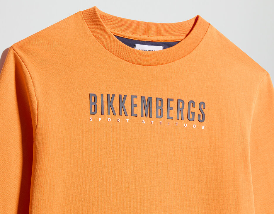 Boy's sweatshirt with logo, RUSSET ORANGE, hi-res-1