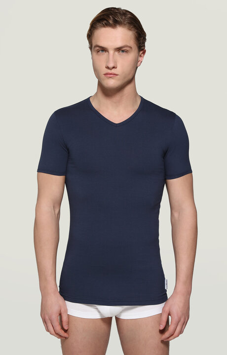 bikkembergs Blue 2-pack men's V-neck undershirt