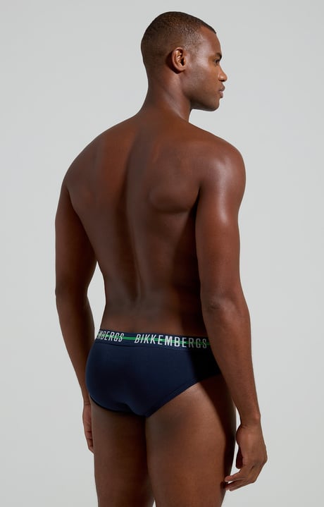 3-pack men's briefs with logo band, NAVY 3-pack men's briefs with logo band, NAVY, hi-res-1