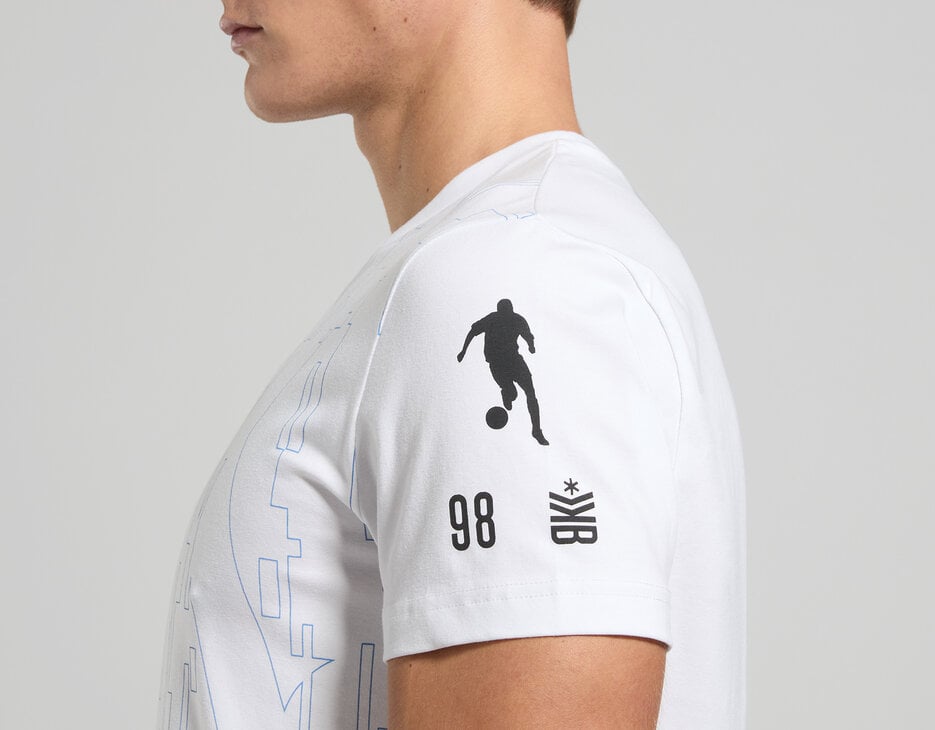 Men's optical print T-shirt, WHITE Men's optical print T-shirt, WHITE, hi-res-1