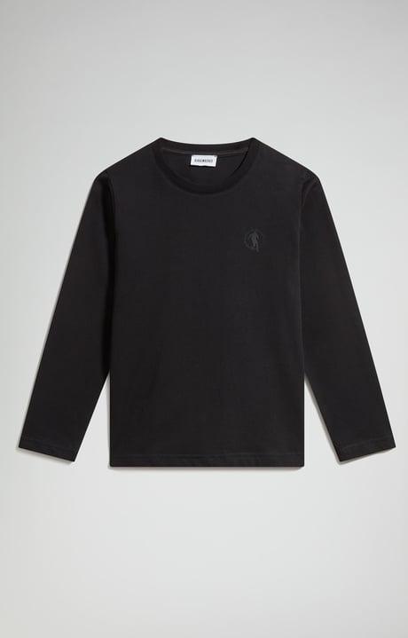 junior's long-sleeve T-shirt with logo, BLACK junior's long-sleeve T-shirt with logo, BLACK, hi-res-1