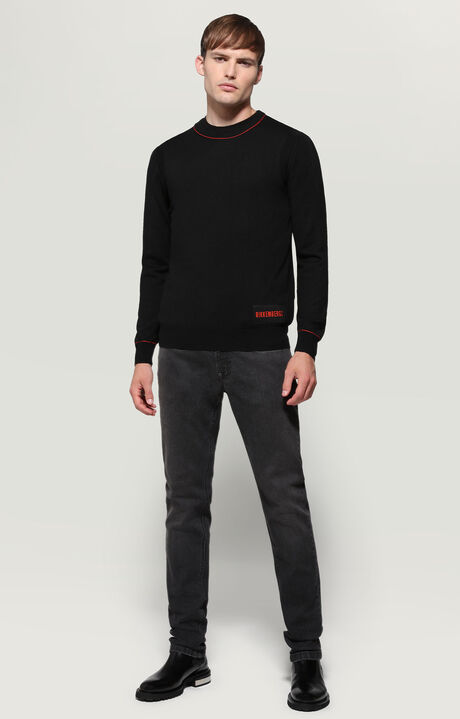 Men's sweater blended wool, BLACK, hi-res-1
