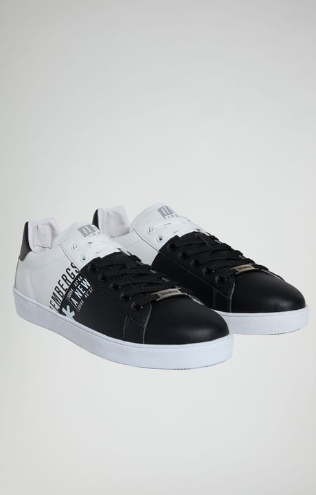 Recoba M color-block men's sneakers, BLACK/WHITE Recoba M color-block men's sneakers, BLACK/WHITE, hi-res-1