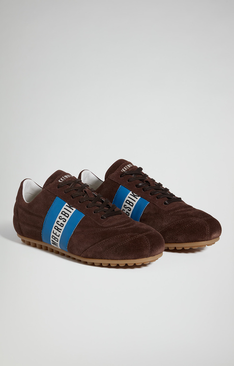 Men's Soccer suede leather sneakers, CACAO, hi-res-1