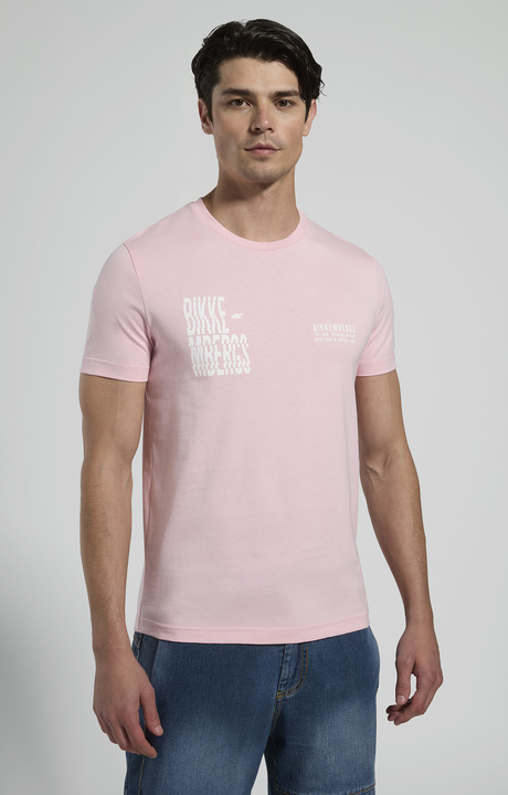 Men's contrast-print T-shirt, CANDY PINK, hi-res-1