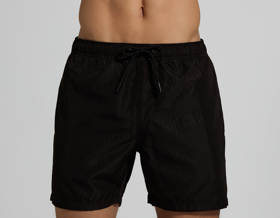 Tone-on-tone men's swim trunks, BLACK Tone-on-tone men's swim trunks, BLACK, hi-res-1